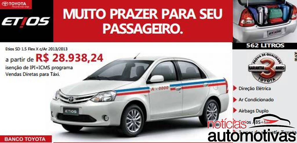 International, Toyota Etios Taxi: Tidak Laku, Toyota Etios Dijadikan Taksi di Brazil