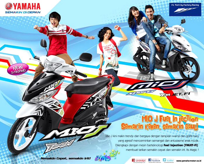 Motor Baru, Yamaha Mio J Teen: Yamaha Mio J Teen Kini Dengan Warna dan Striping Baru