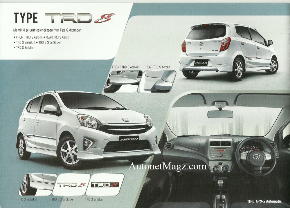 IIMS 2013, Toyota Agya TRD S: Bocor Lagi: Brosur Toyota Agya Lengkap Dengan Tipe-tipenya!