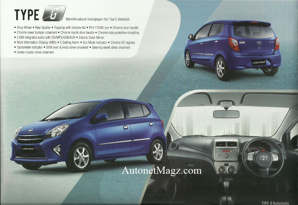 IIMS 2013, Toyota Agya tipe G: Bocor Lagi: Brosur Toyota Agya Lengkap Dengan Tipe-tipenya!