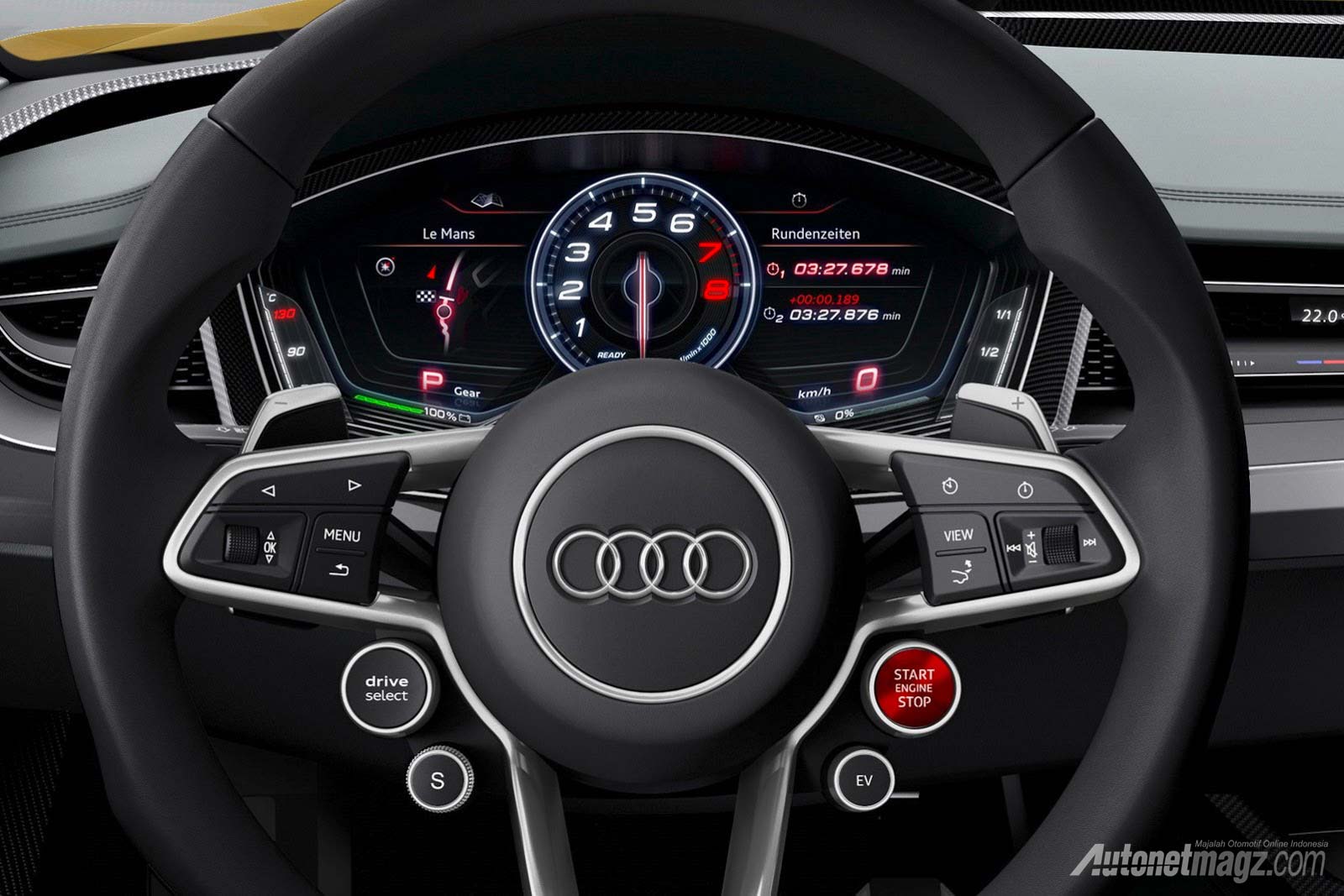 Audi, Speedometer panel New Audi Sport Quattro Concept: Audi Quattro Akan Terlahir Kembali di Frankfurt Motor Show 2013