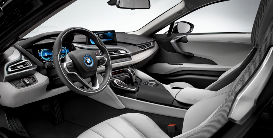 BMW, BMW i8 cabin: BMW i8 Electric : Generasi Baru Mobil Sport BMW