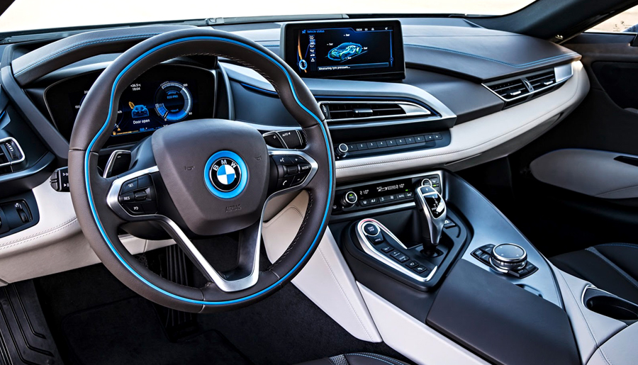 BMW, BMW i8 dash: BMW i8 Electric : Generasi Baru Mobil Sport BMW