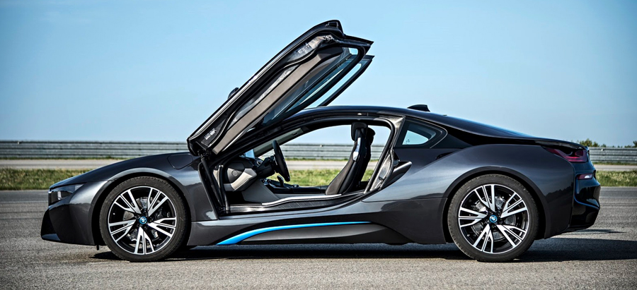 BMW, BMW i8 side open: BMW i8 Electric : Generasi Baru Mobil Sport BMW