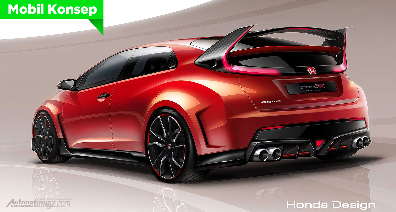 Honda, Honda Civic Type-R 2015 concept: Civic Type-R Concept 2015 Akan Dipamerkan di Geneva Motor Show Bulan Depan