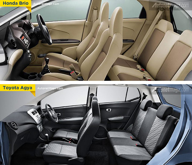 Honda, Perbandingan kabin interior Honda Brio dengan Toyota Agya: Komparasi Toyota Agya vs Honda Brio Satya