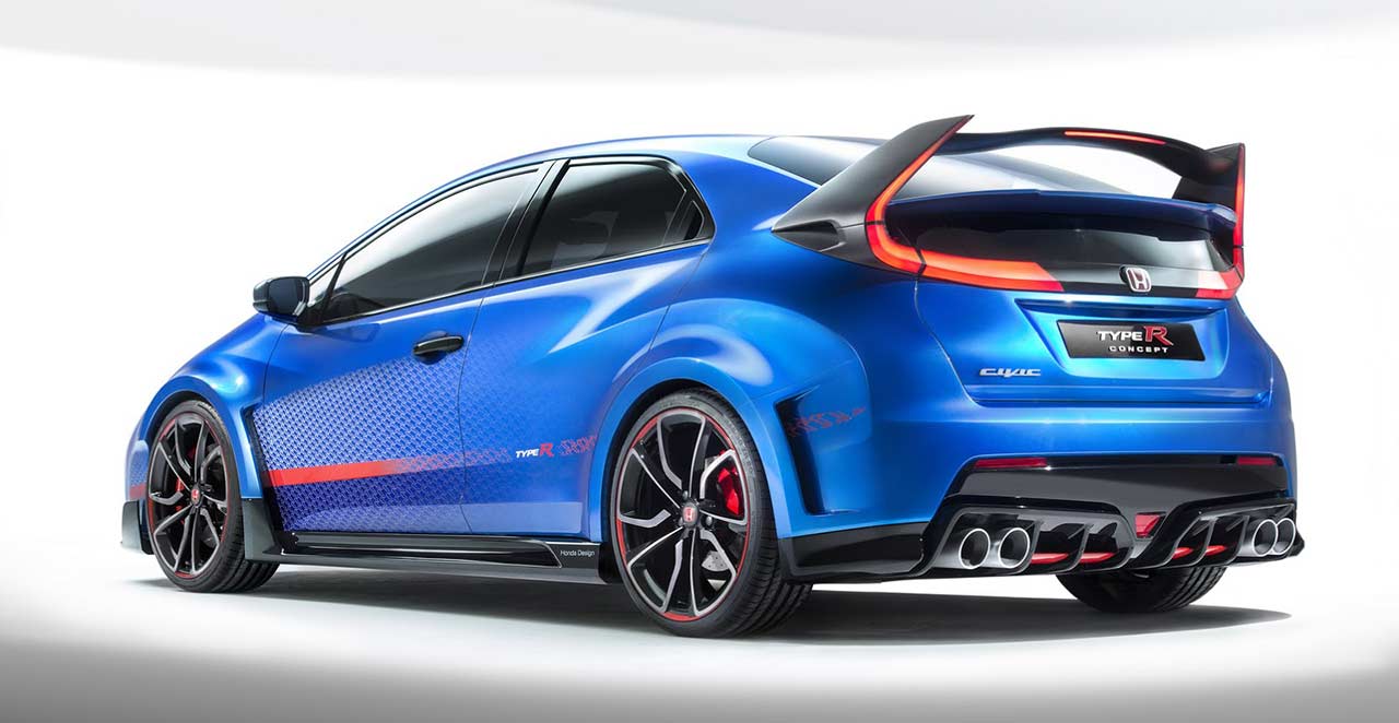 Honda, 2015 Honda Civic Type R Rear Wings on Blue Painted Body: 2015 Honda Civic Type R Concept Akan Lebih Ganas Dari NSX Type R
