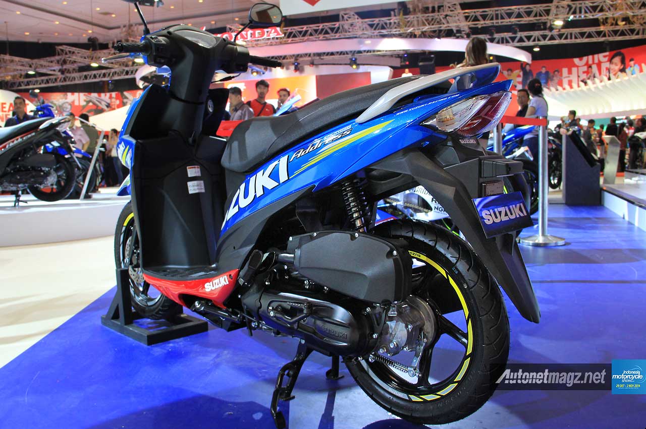 IMOS 2014, Sticker striping MotoGP livery Suzuki Address injeksi: First Impression Review Suzuki Address FI [Galeri Foto]