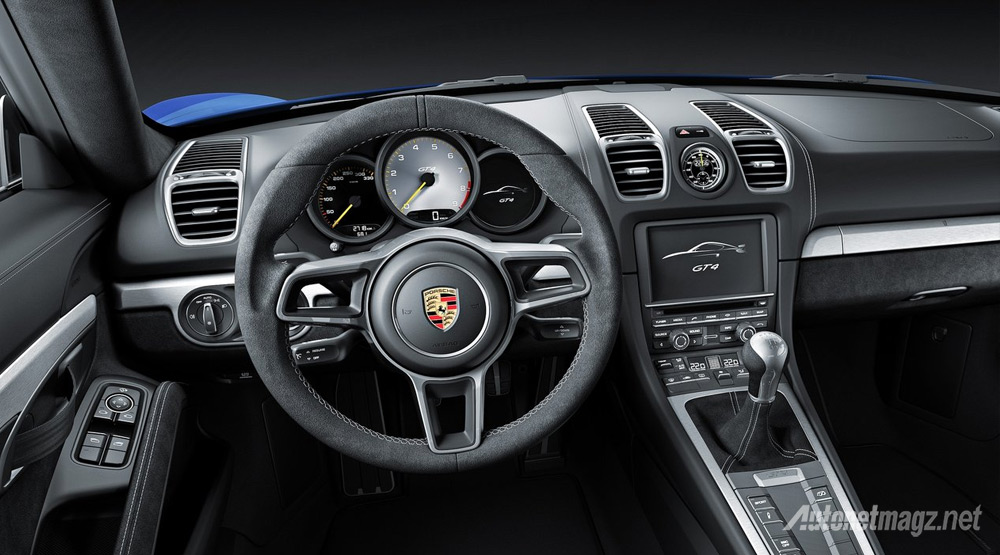 Berita, Interior-Porsche-Cayman-GT4: Hore, Porsche Cayman GT4 Hanya Ada Transmisi Manual!