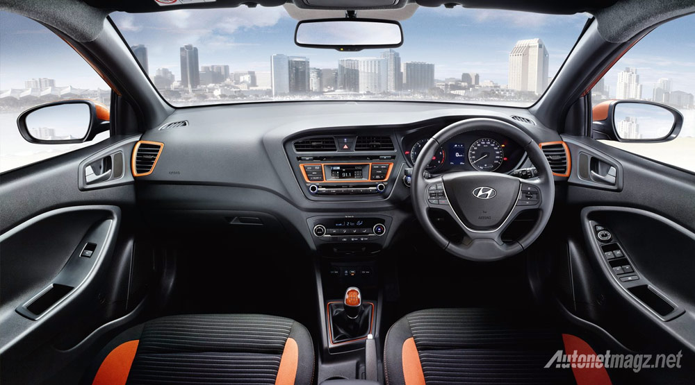 Berita, Interior-Hyundai-i20-Active-hitam-orange: Hyundai i20 Active Ramaikan Pasar Hatchback dengan Gaya Crossover