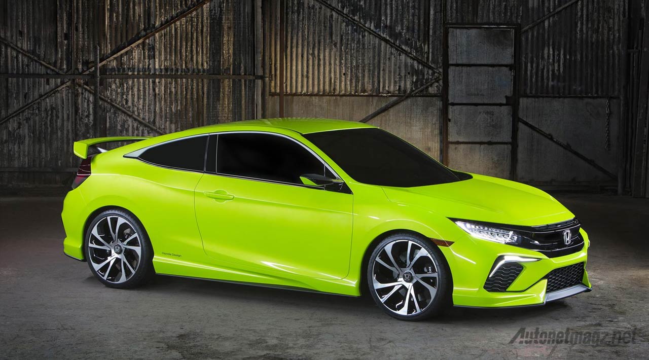 Berita, Honda-Civic-Hatchback-Concept-depan: Honda Tampilkan Bentuk Konsep Civic Generasi Terbaru Bertransmisi CVT