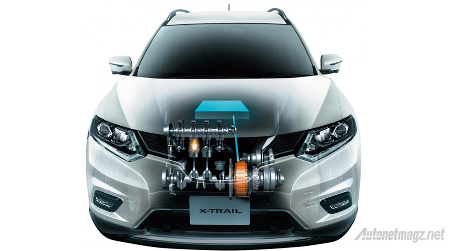 Berita, baterai-dan-mesin-Nissan-X-Trail-hybrid: Nissan X-Trail Hybrid Diluncurkan, Klaim Konsumsi BBM 20,2 Kilometer Per Liter