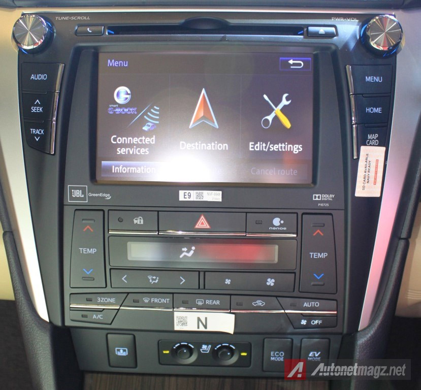 Berita, head-unit-toyota-camry-hybrid-facelift: First Impression Review Toyota Camry Facelift 2015 oleh AutonetMagz