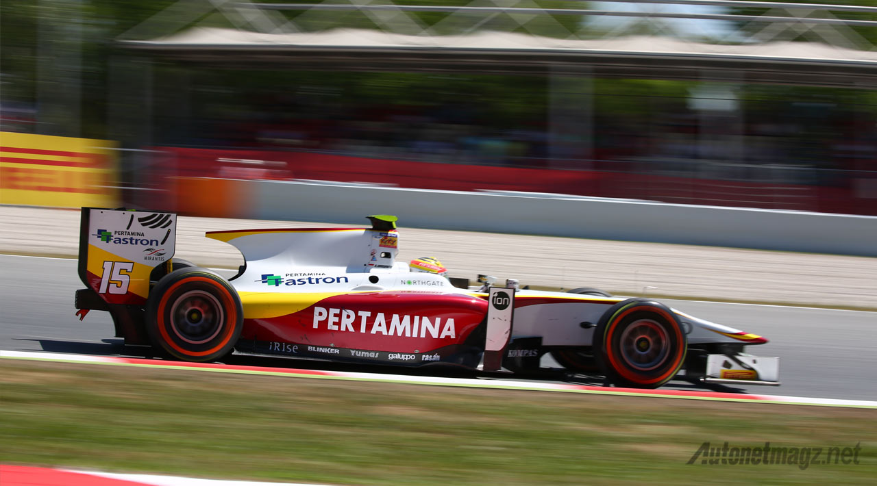 Berita, Mobil-GP2-Campos-Racing-Samping: Rio Haryanto Amankan Posisi Kedua Klasemen di GP2 Series Spanyol