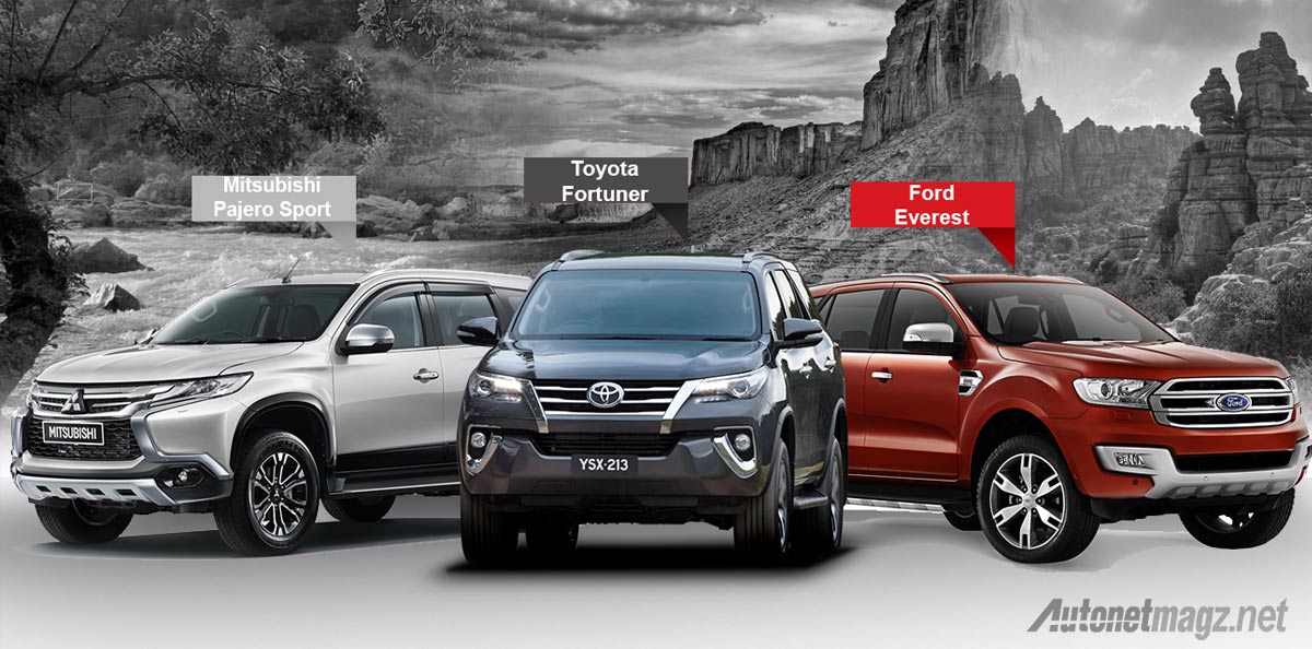 Berita, fortuner-vs-pajero-sport-vs-everest: Komparasi Pajero Sport vs Ford Everest vs Toyota Fortuner Terbaru