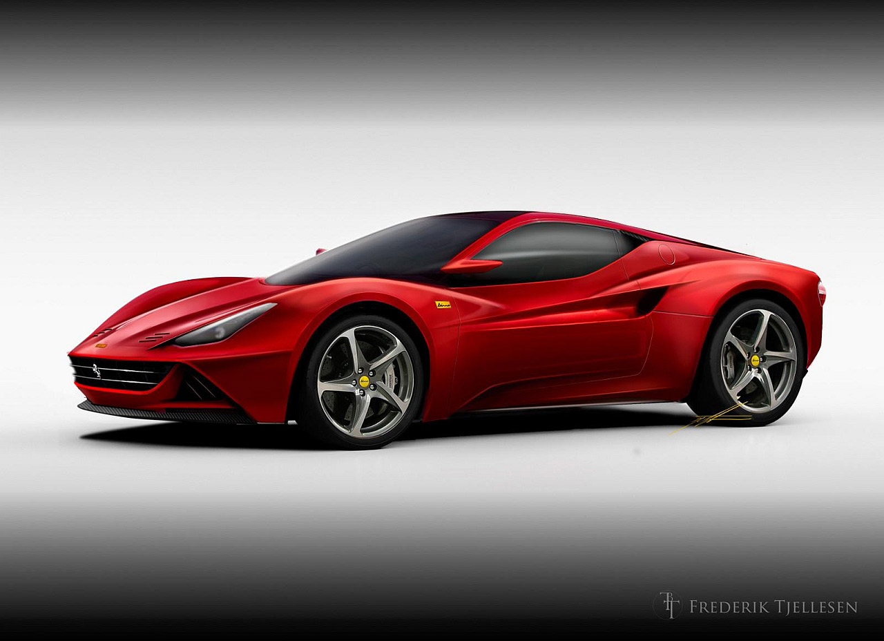 Berita, render-ferrari-dino: Ferrari Dino Baru Bakal Memakai Jantung 2.900 cc V6 Twin Turbo 600 HP