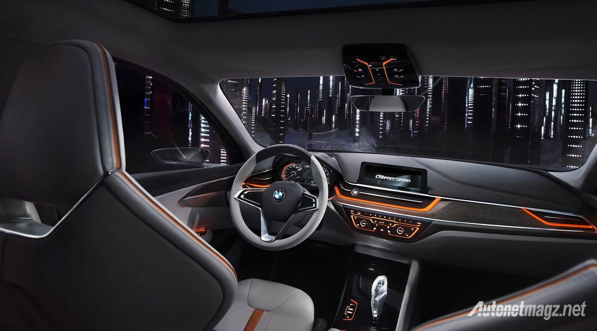 Berita, bmw compact sedan concept interior: BMW Umumkan Konsep Compact Sedan, Coba Saingi Mercedes Benz CLA Class Dengan Penggerak Roda Depan