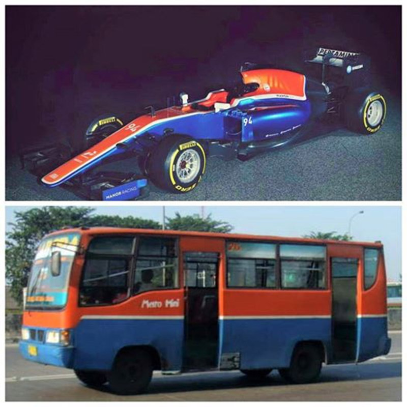 Berita, mobil f1 rio haryanto dan metromini: Inilah Mobil F1 Rio Haryanto di Manor Racing, Kok Mirip…