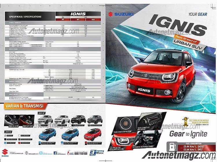Suzuki, Spesifikasi Suzuki Ignis Indonesia: Brosur Suzuki Ignis Bocor, Begini Spesifikasi Lengkapnya!