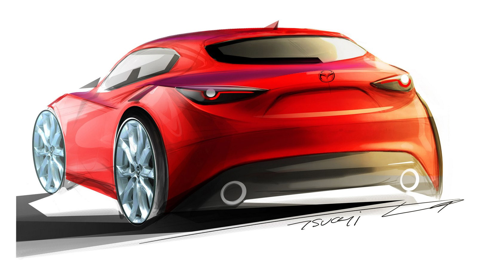 International, mazda 3 concept sketch teaser hcci engine skyactiv: Mazda 3 Concept Menuju Tokyo, Pakai Mesin Tanpa Busi?