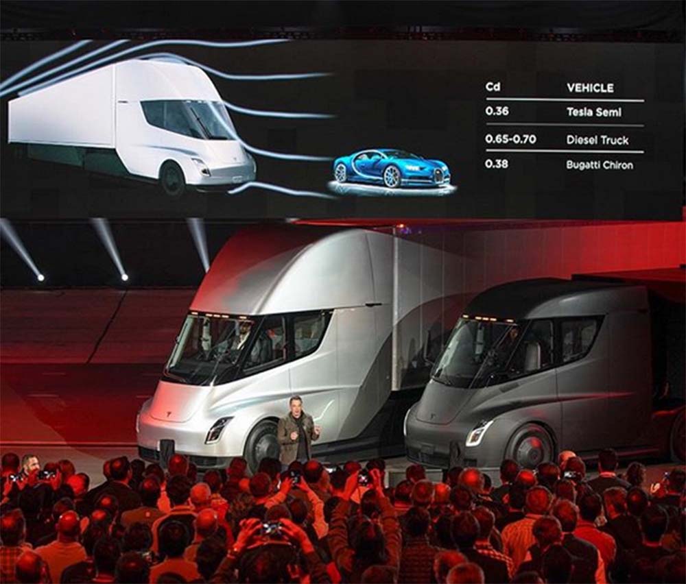 International, tesla semi truck aerodynamics vs bugatti chiron: Semi Truck Tesla, Lebih Aerodinamis Daripada Bugatti!