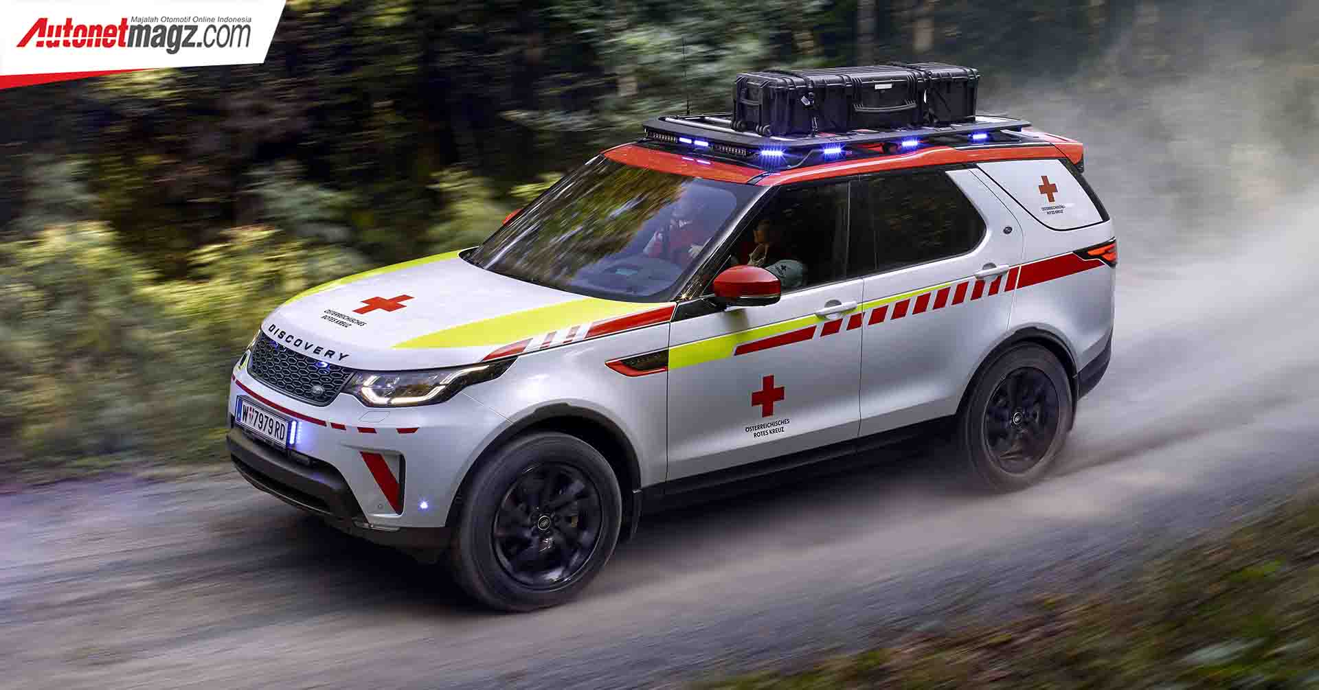 Berita, Land Rover Red Cross Discovery samping: Land Rover Memperkenalkan Discovery Edisi Khusus Palang Merah