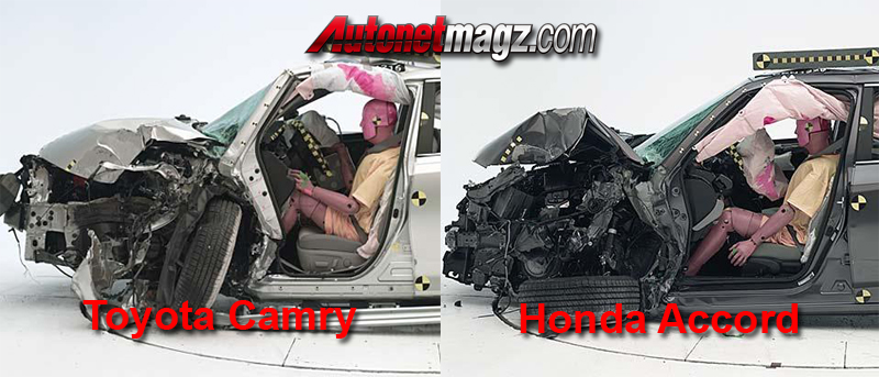 Honda, kondisi pasca kecelakaan Honda Accord vs Toyota Camry: Hasil Test Tabrak IIHS : Toyota Camry terendah, Honda Accord Terbaik