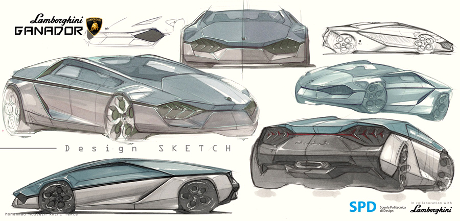 International, Lamborghini Ganador sketsa: Lamborghini Ganador : Proyek Master Seorang Car Designer