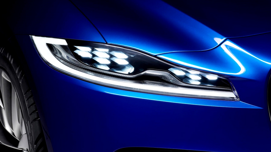 Frankfurt Motor Show 2013, Jaguar CX-17 headlamp: Jaguar C-X17 : SUV Pertama Jaguar