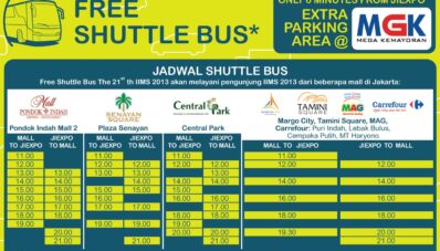 Daftar Lokasi Shuttle Bus Menuju IIMS 2013 Daftar Lokasi Shuttle Bus Menuju IIMS 2013