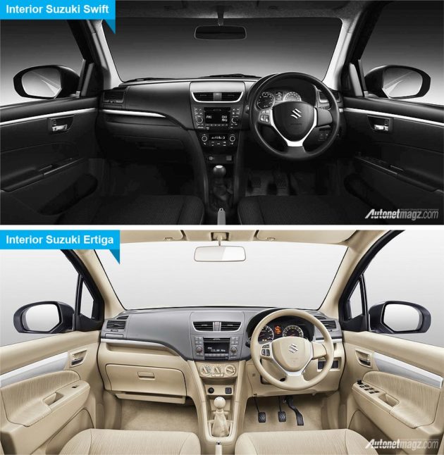 Perbedaan interior Suzuki Swift dan Suzuki Ertiga