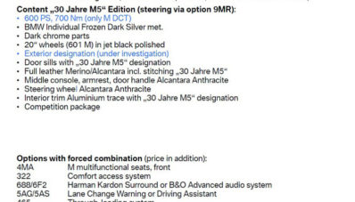 BMW M5 30th Anniversary Edition Bocor BMW M5 30th Anniversary Edition Bocor