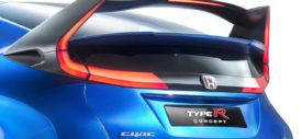 2015 Honda Civic Type R Rear Wings on Blue Painted Body