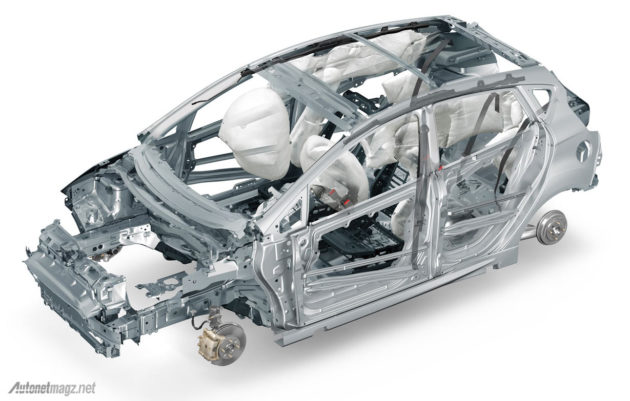 Struktur rangka dan bodi Ford Fiesta dari bahan baja boron steel