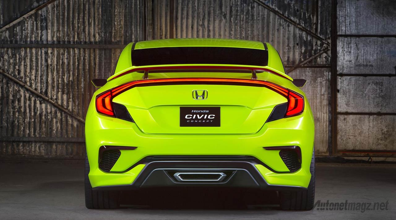 Berita, Honda-Civic-Concept-Tampak-Belakang: Honda Tampilkan Bentuk Konsep Civic Generasi Terbaru Bertransmisi CVT