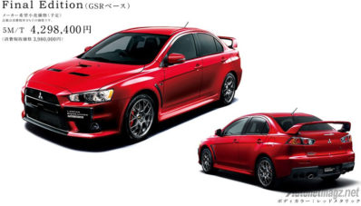 Mitsubishi Lancer Evolution X Final Edition Sudah Bisa Dipesan, Hanya 1.000 Unit Saja! Mitsubishi Lancer Evolution X Final Edition Sudah Bisa Dipesan, Hanya 1.000 Unit Saja!