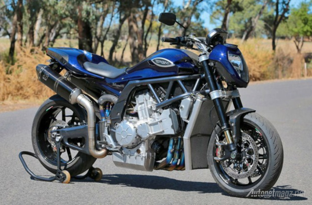 Motor Baru, pgm-v8-right: Ngeri, Superbike Australia Ini Bertenaga 334 HP Bermodalkan V8 Hasil Dua Mesin Yamaha R1