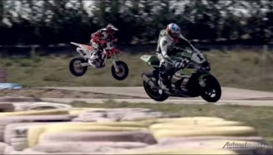 Bagaimana Ketika Superbike Ditantang Duel Dengan Supermoto Dalam Satu Trek? Panas Bro!