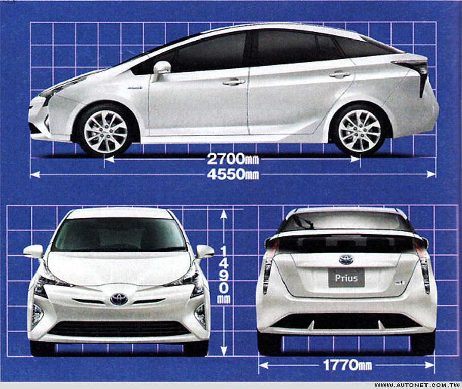 Berita, Toyota-Prius-Plug-in-Hybrid-next-gen-dimension: Tampilan Toyota Prius Baru Bocor Ke Publik Dengan 2 Varian