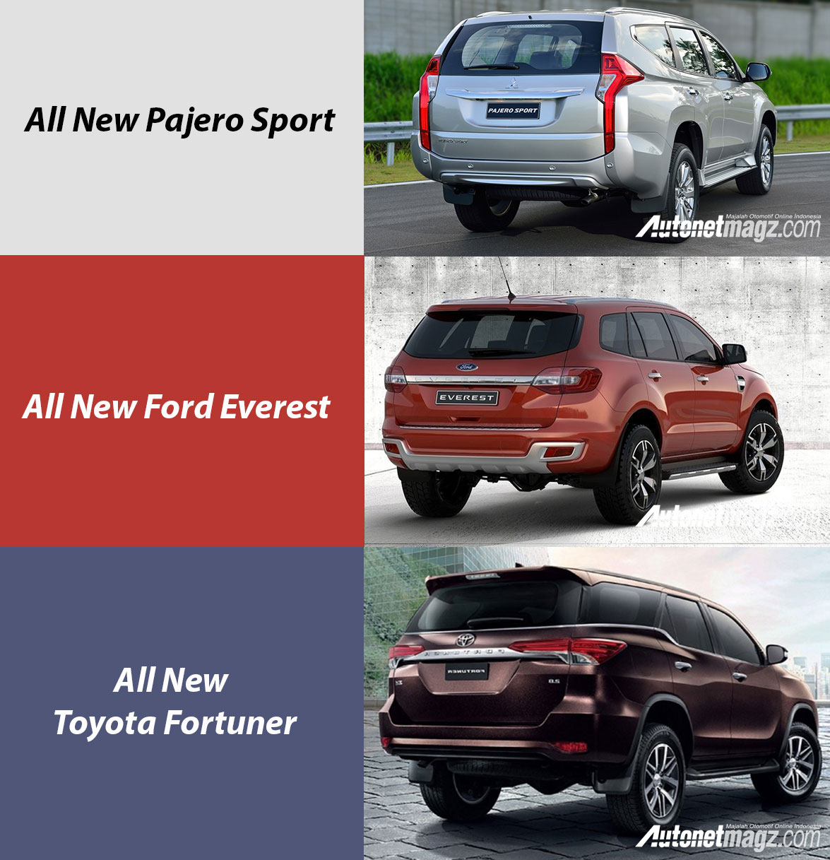 Berita, komparasi-pajero-sport-everest-fortuner: Komparasi Pajero Sport vs Ford Everest vs Toyota Fortuner Terbaru