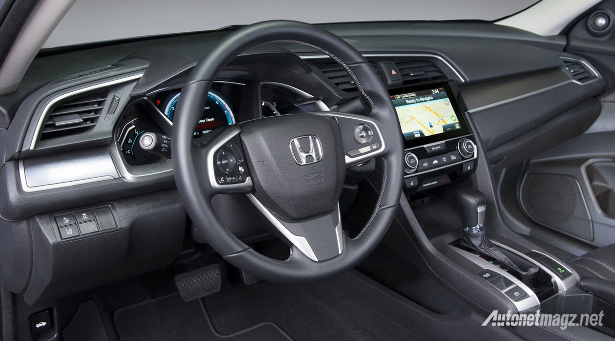 Berita, all-new-honda-civic-2016-dashboard: All New Honda Civic Sudah Diluncurkan, Mesin VTEC Turbonya Bertenaga 173 HP!