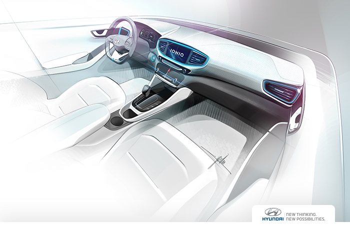 Hi-Tech, hyundai-ioniq-dashboard-design-leaked: Spek Hyundai Ioniq Bocor, Konsumsi BBM Lebih Baik Dari Prius