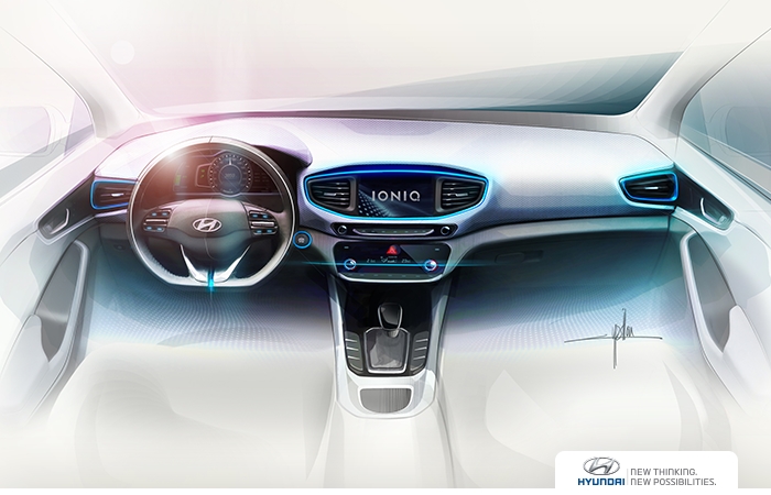 Hi-Tech, hyundai-ioniq-interior-design-leaked: Spek Hyundai Ioniq Bocor, Konsumsi BBM Lebih Baik Dari Prius
