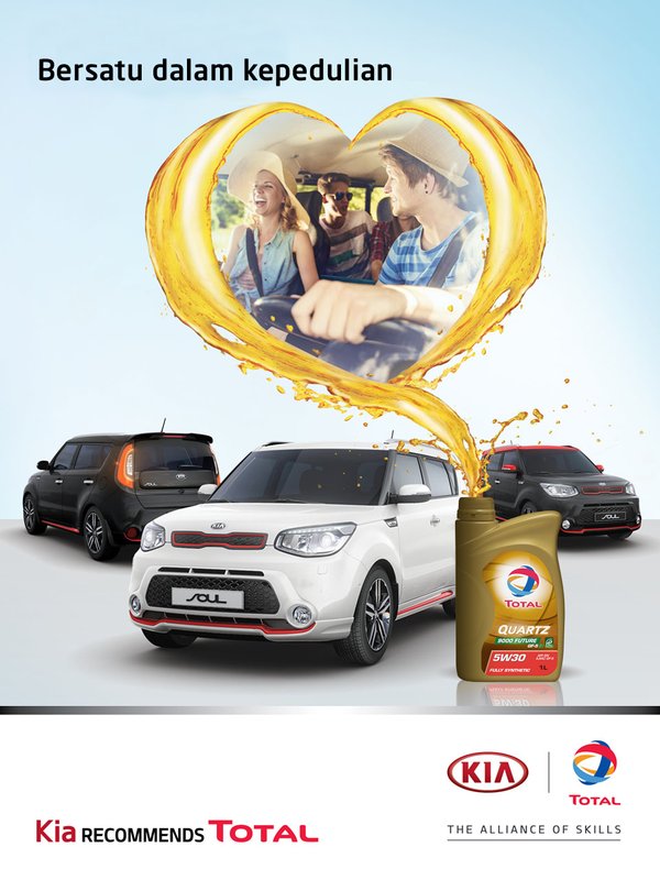 Poster iklan Total Oil dan KIA Motors ads