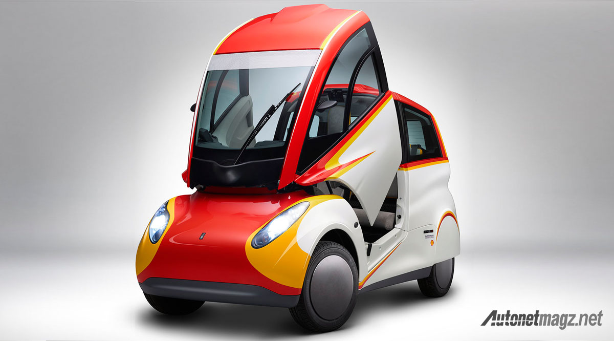 Berita, mobil konsep shell door open: Inilah Mobil Konsep Buatan Shell : Dibantu Perancang McLaren F1, Bisa Capai 38 Km/Liter