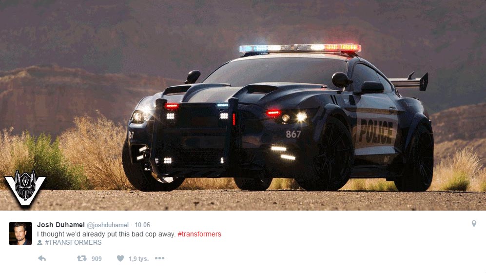 Ford, josh duhamel tweet ford mustang transformers barricade: Transformers 5 Hadirkan Ford Mustang Police Cruiser ‘Barricade’