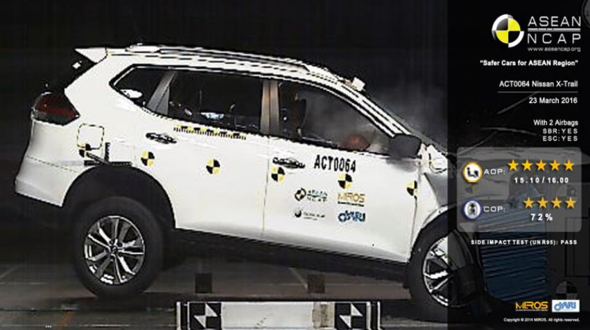 nissan x-trail asean ncap crash test