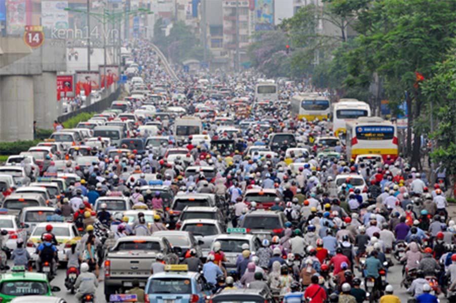 kemacetan di hanoi vietnam