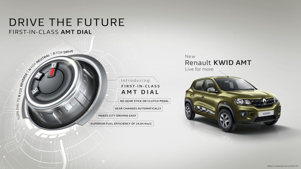 Renault, renault-kwid-amt: Renault Kwid Automatic Akhirnya Meluncur Dengan 5 Percepatan