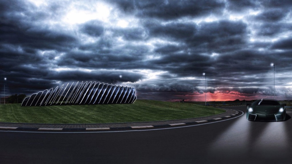 International, monumen-ilusi-optik-lamborghini: Monumen Juara Kontes Arsitektur Lamborghini Siap Dipajang